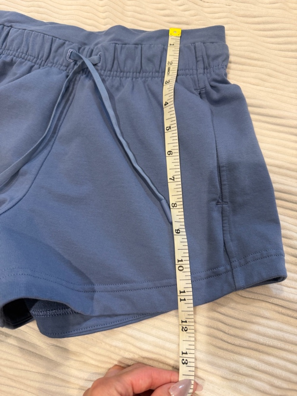 lululemon athletica Inner Glow High Rise 3” Blue Drawstring Athletic Shorts - Picture 9 of 9